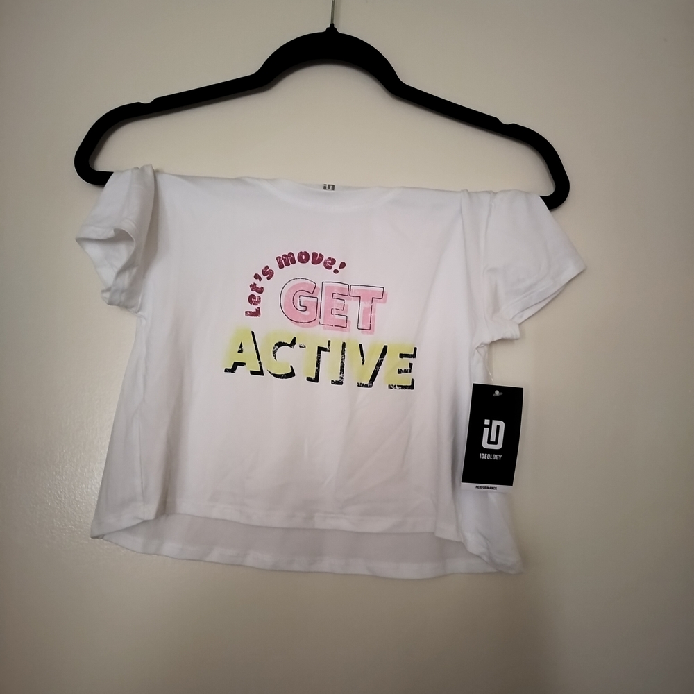 White Graphic Crop Top